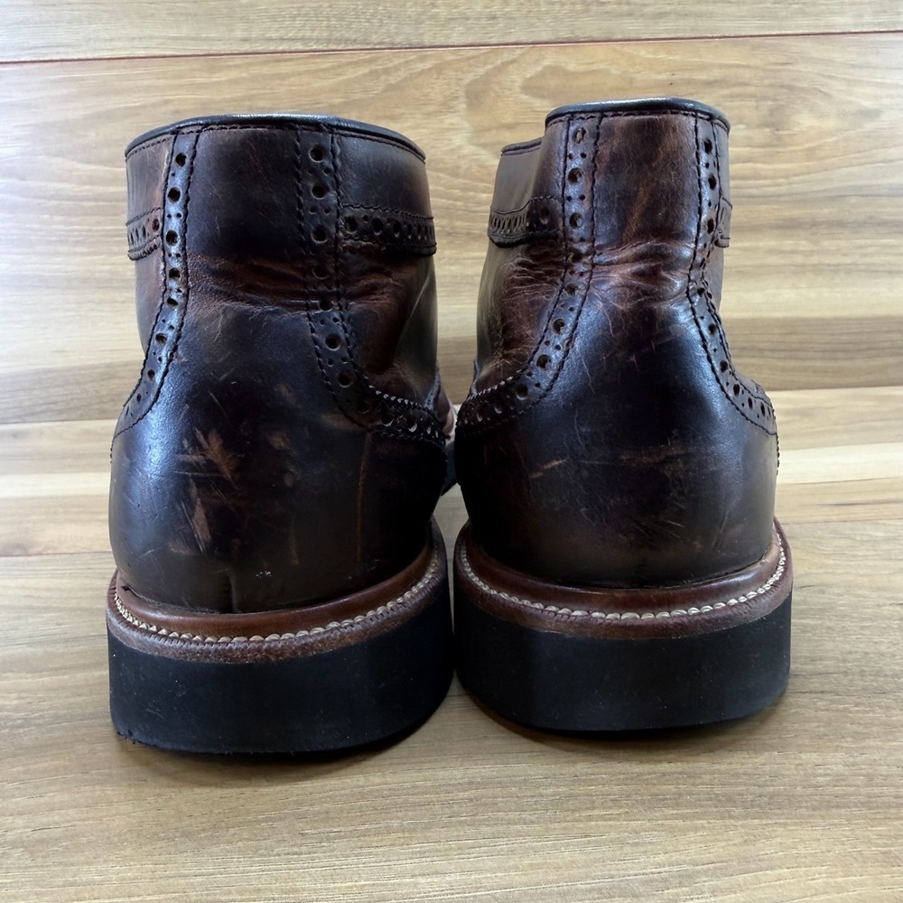 Cole Haan Martin Wedge Wingtip Boots Mens 13 M Brown Leather Lace Up Vibram Sole - Picture 7 of 11